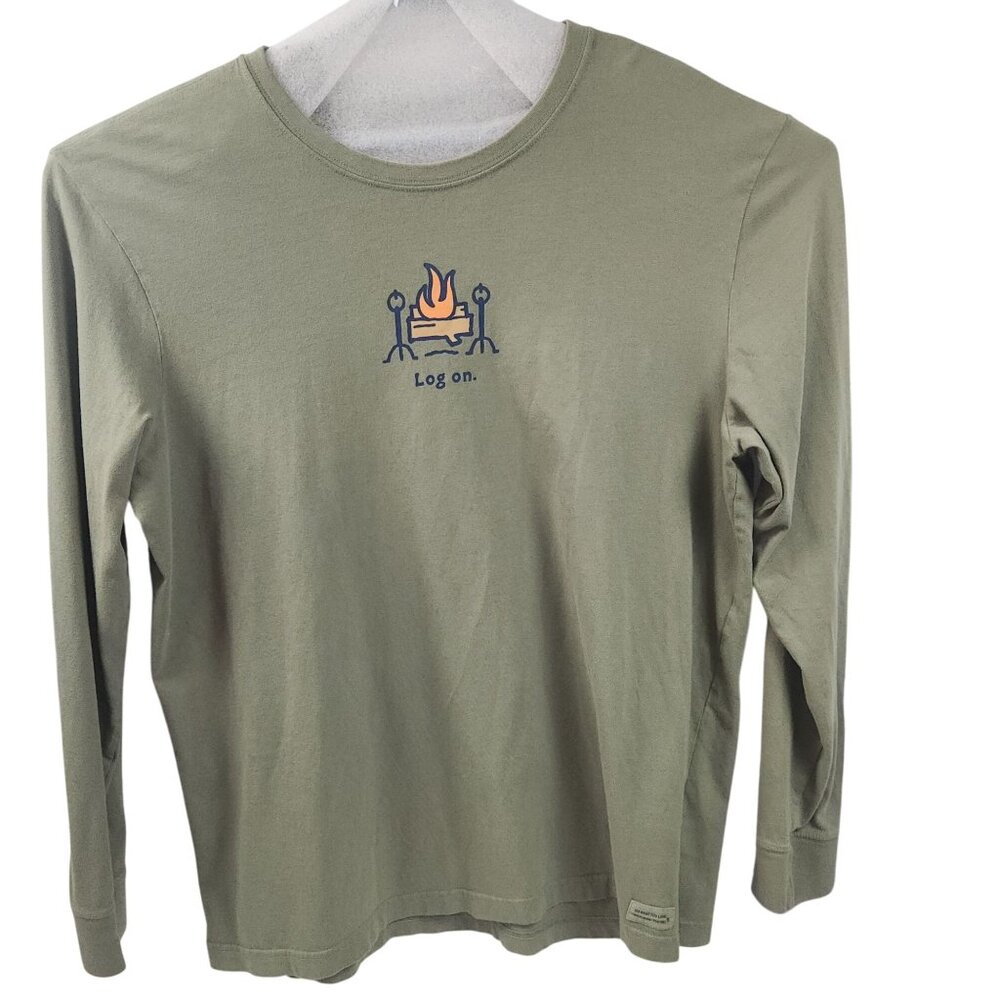 Life Is Good Vintage Log On Graphic Long Sleeve T-Shirt Men Size XL